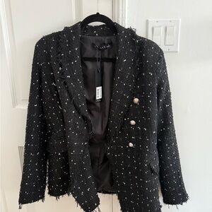 Lioness Black and White Tweed Blazer